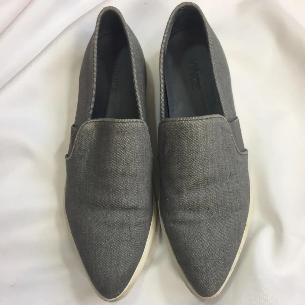 Vince Piece Denim Slip On Shoes Sz 6